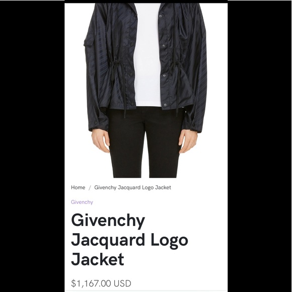Women’s black Givenchy “Jacquard logo jacket” size small (New) - Picture 3 of 6